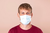 European man wearing face mask in the new normal