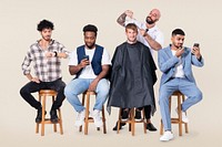 Men’s barber shop with hairstylist jobs and career campaign