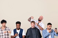 Men’s barber shop with hairstylist jobs and career campaign