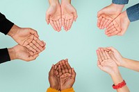 Cupping hands gesture for environment campaign