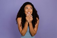 Beautiful African American woman with curly hair 