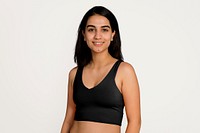 Athletic woman, isolated on off white