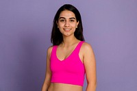 Woman in pink sports bra