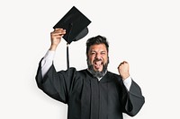 Happy male graduate, education concept