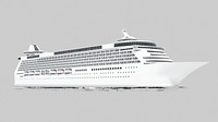 Cruise ship, vehicle isolated image on white background