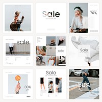 Instagram ad template vector for sale set