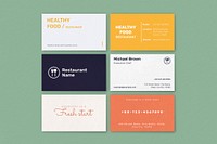 Restaurant business card template vector set