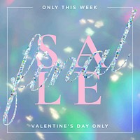 Valentine’s final sale template vector editable social media post