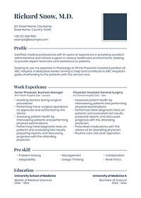 Editable resume template psd in clean design with photo