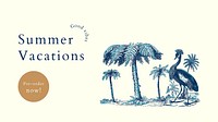 Summer vacations banner template vector with tropical background