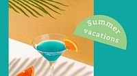 Editable summer banner template vector