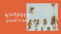 Summer vibes banner template vector with tropical background