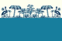 Summer background vector with blue tropical border