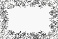 Vintage bw floral frame vector, remixed from public domain collection
