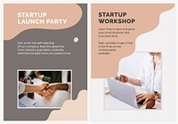 Startup poster template vector for small business