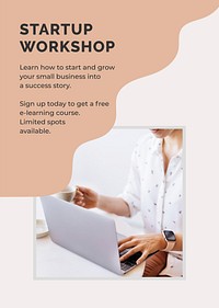 Startup workshop poster template vector