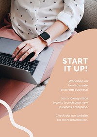 Startup poster template vector for entrepreneur