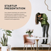 Startup business template vector for social media post