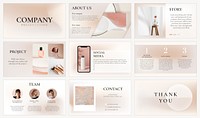 Business presentation template vector classy style set