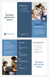 Health insurance brochure template vector with editable text