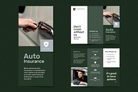 Auto insurance template vector with editable text set