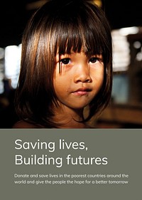 Children charity donation template vector saving lives building future ad poster