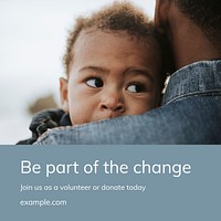 Change children&#39;s lives template psd charity donation social media post