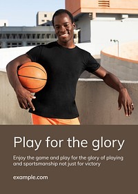 Basketball sports template vector motivational quote ad poster