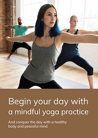 Yoga wellness template vector for healthy lifestyle for ad poster