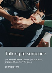 Mental health awareness template vector for support groups ad poster