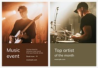 Various music advertising template vector for poster set