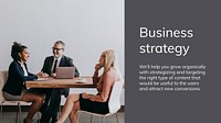 Business strategy presentation template vector with people in meeting