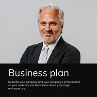 Business plan template vector for social media post