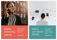 Various digital marketing templates vector business poster set