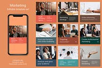 Various digital marketing templates vector business social media post set compatible with AI