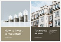 Real estate advertising template vector business poster set