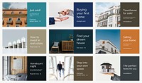 Real estate advertising template vector business presentation set compatible with AI