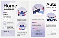 Flyer templates vector for home and auto insurance