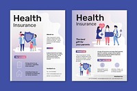 Flyer templates vector for health insurance