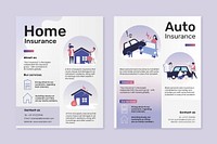 Flyer templates vector for home and auto insurance