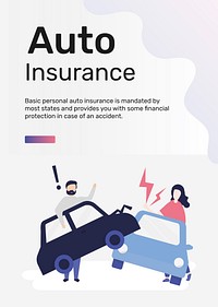 Auto insurance template vector for poster