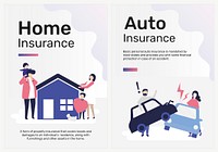 Poster templates vector for home and auto insurance