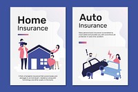 Poster templates vector for home and auto insurance