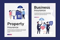 Poster templates vector for property and business insurance