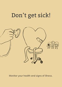 Don&rsquo;t get sick template vector healthcare poster