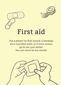 First aid poster template vector healthcare