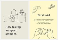 Common illnesses template vector set healthcare poster