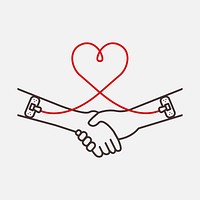Handshake blood donation campaign psd minimal line art style