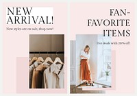 Eco fashion business template vector set