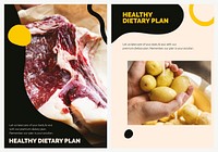 Healthy diet template vector marketing food poster set